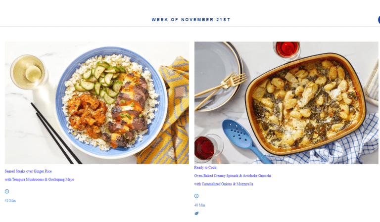 Blue Apron sample heat and eat meals: