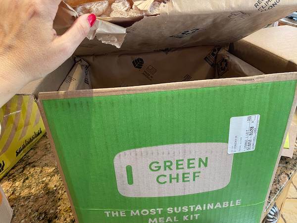 Inside Green Chef box