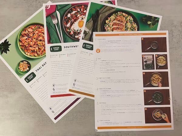 Green chef recipes cards