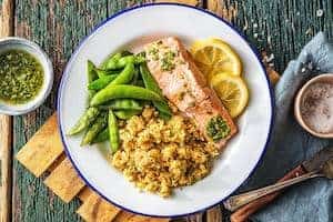Hello Fresh Salmon meal kits|Lemon Garlic Salmon Fillets Hello Fresh|Wasabi Zinger Salmon Hello Fresh|Shrimp & Lemon Risotto Hello Fresh|Lobster Ravioli and Shrimp Hello Fresh|Salmon En Papillote